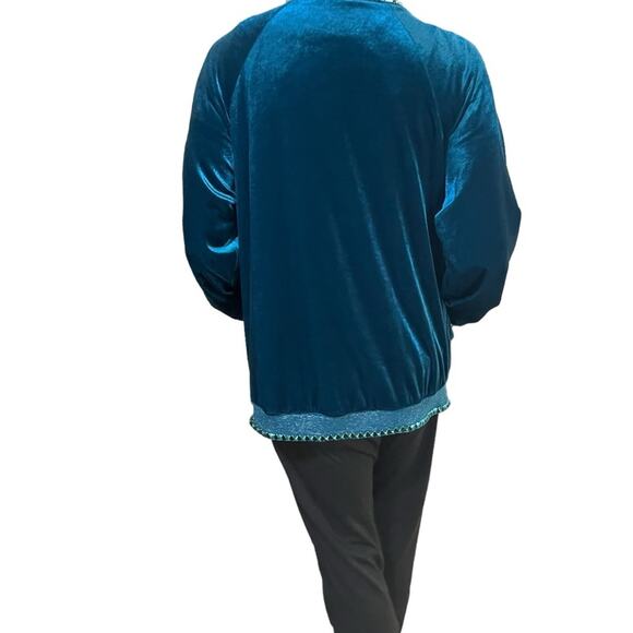 Upcycled Velour Track Jacket Size 1X Women's Y2K bright - Picture 2 of 6